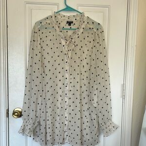 Torrid sheer Black Polka Dot Blouse